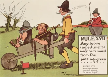 Regola XVII: Qualsiasi impedimento sciolto può essere rimosso dal putting-green, da 